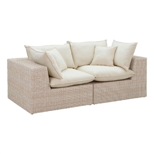 tov furniture cali natural wicker outdoor modular upholstered loveseat