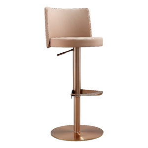tov furniture loosha cafe au lait and rose gold adjustable stool