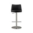 TOV Furniture Reagan Black and Silver Vegan Leather Adjustable Stool