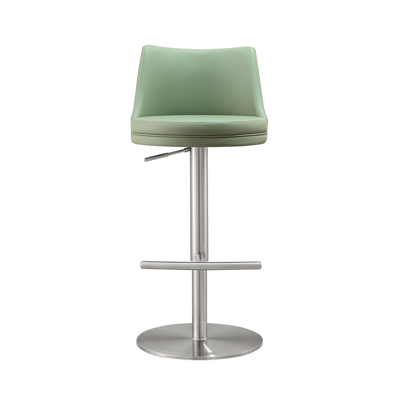 TOV Furniture Reagan Sea Foam Green and Silver Adjustable Stool