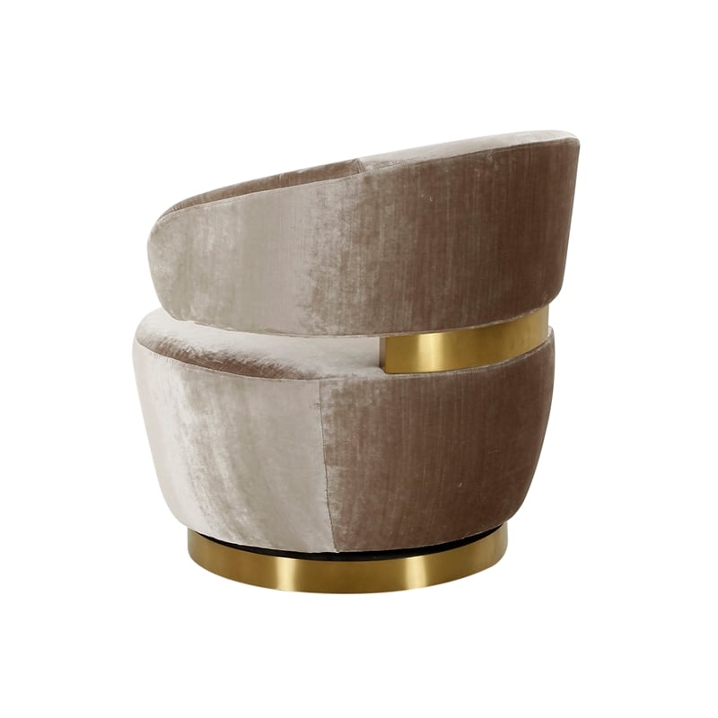TOV Furniture Austin Champagne Velvet Swivel Chair