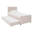 TOV Furniture Angela Blush Velvet Trundle Bed in Twin Size