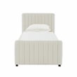 TOV Furniture Angela Cream Velvet Trundle Bed in Twin Size