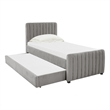 TOV Furniture Angela Grey Velvet Trundle Bed in Twin Size