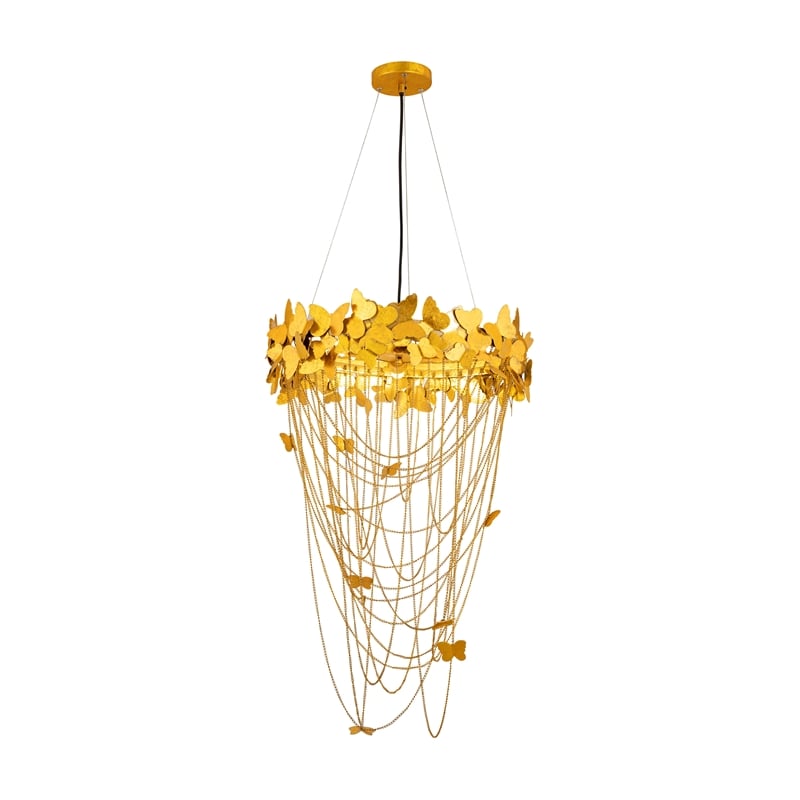Butterfly Iron Gold Chandelier