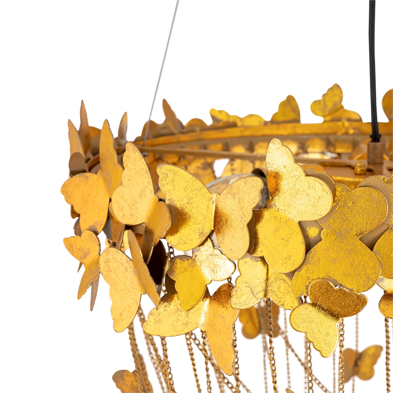 Butterfly Iron Gold Chandelier