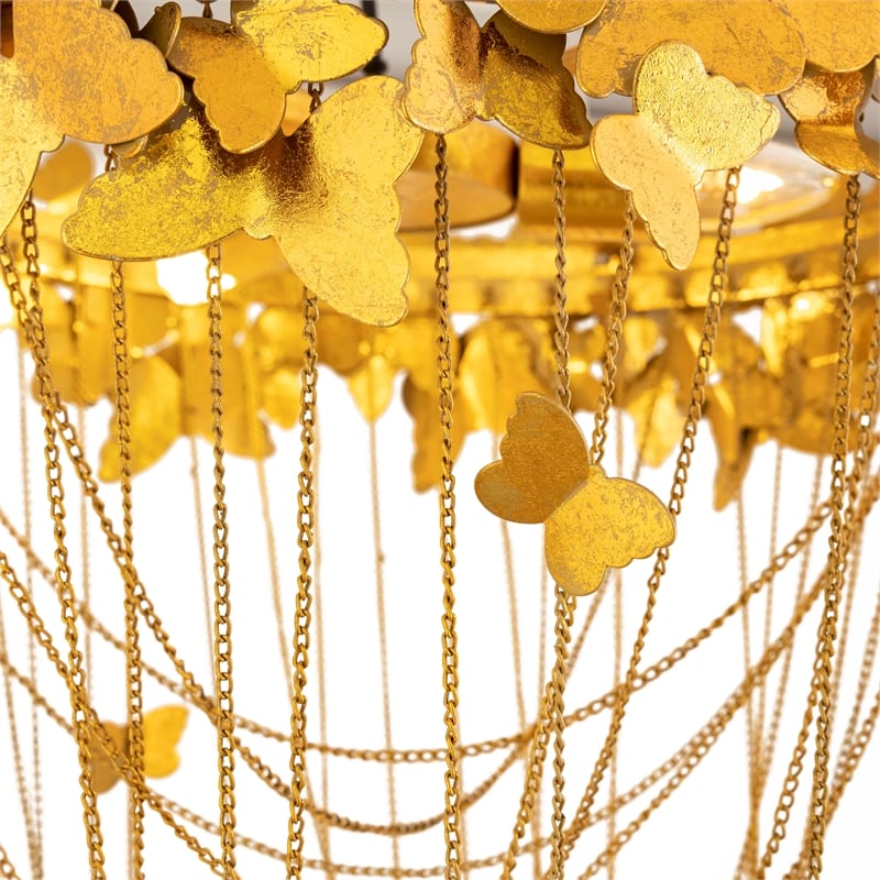 Butterfly Iron Gold Chandelier