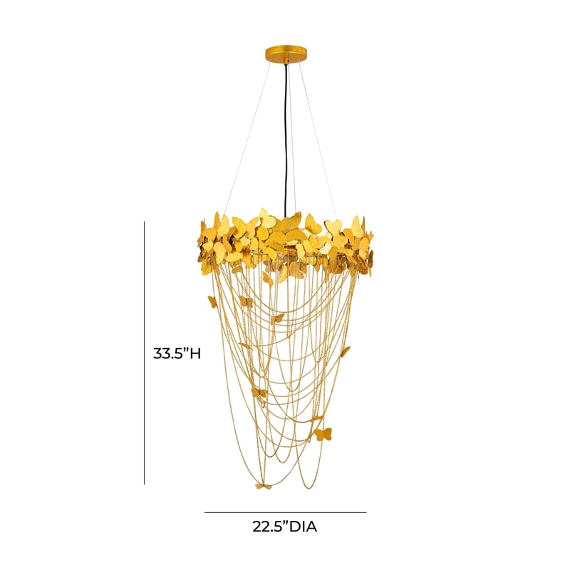 Butterfly Iron Gold Chandelier