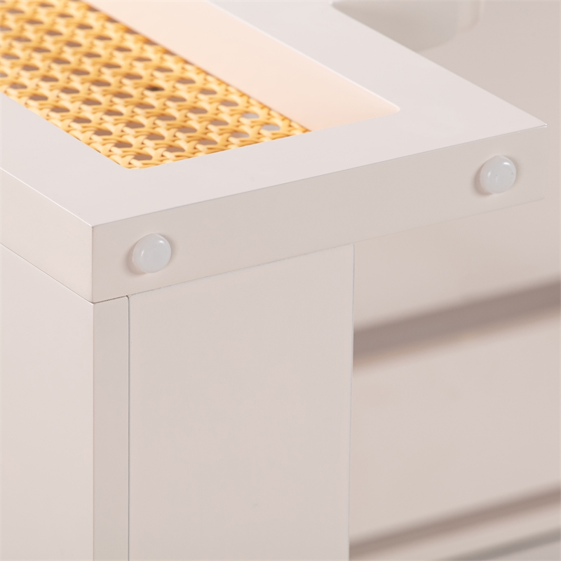 TOV Furniture Suzie Cream & Rattan Desk