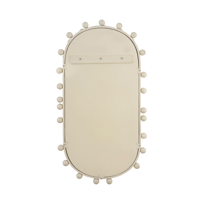TOV Furniture Bubbles Ivory Oval Metal Wall Mirror