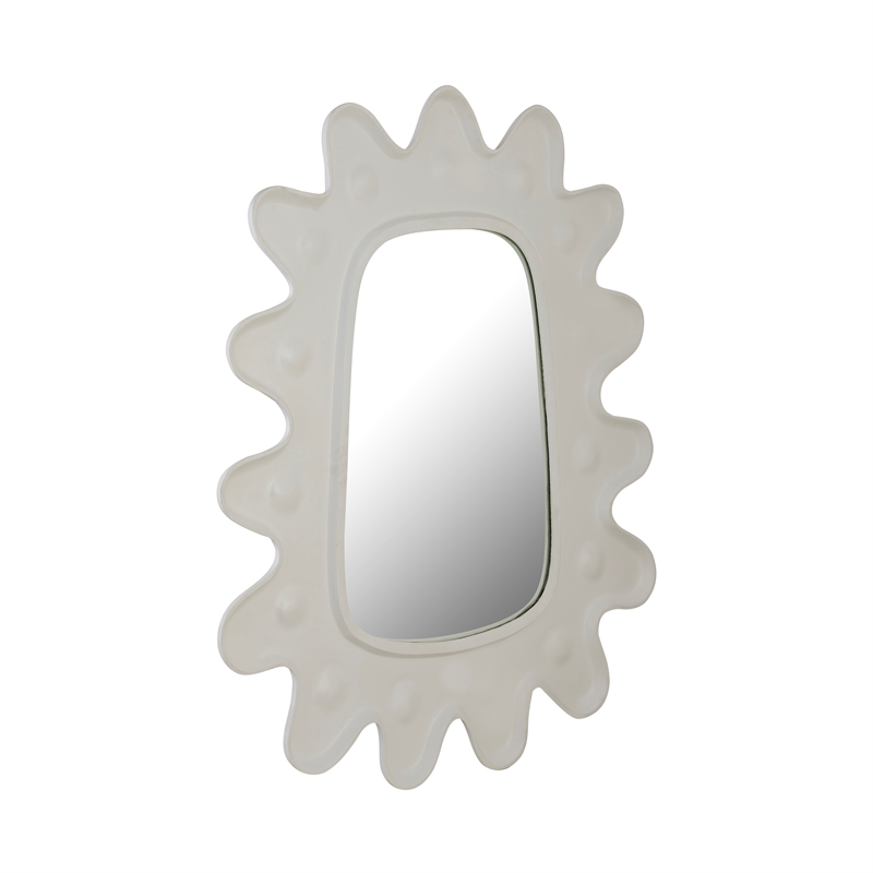 TOV Furniture Genesis Metal Wall Mirror in White