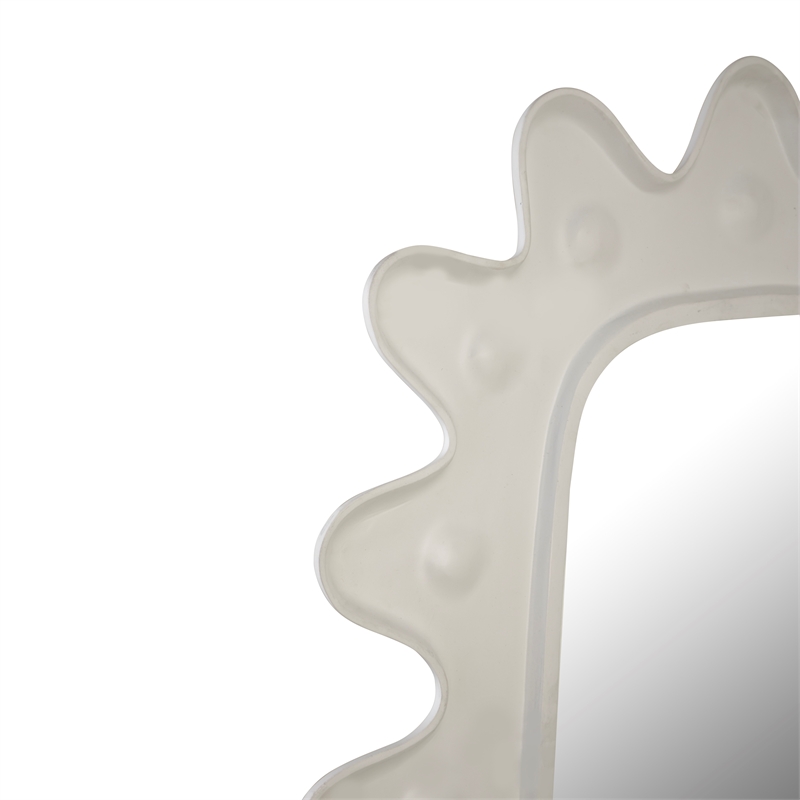 TOV Furniture Genesis Metal Wall Mirror in White