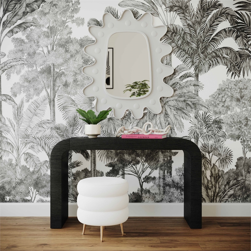 TOV Furniture Genesis Metal Wall Mirror in White