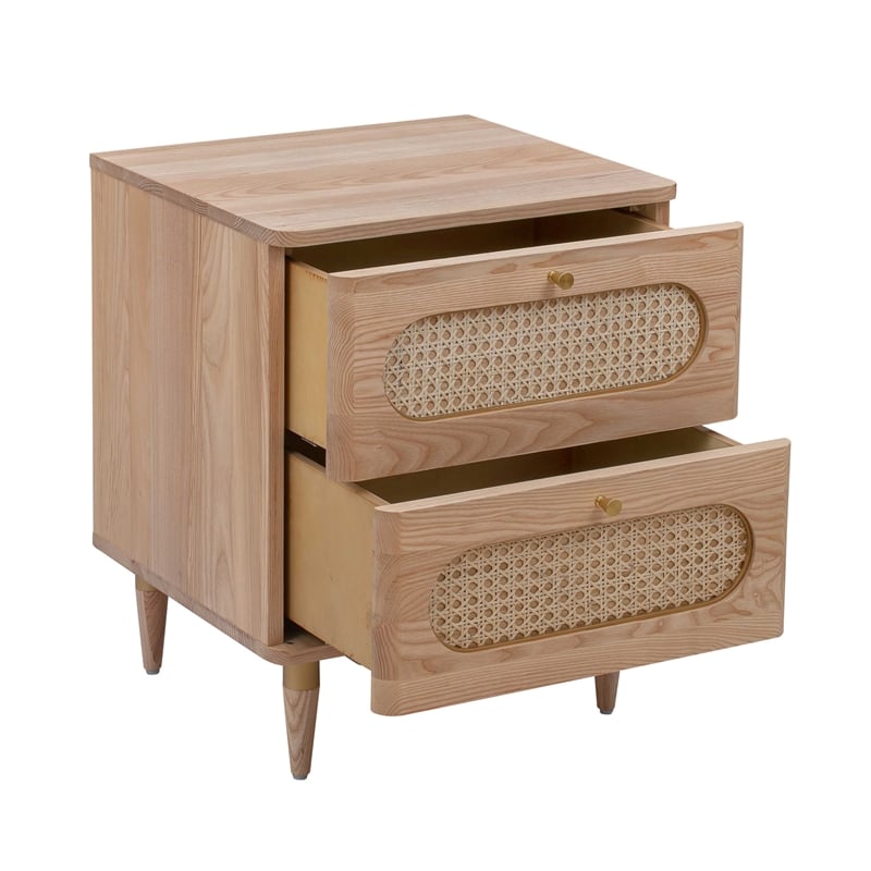 TOV Furniture Carmen Cane Wooden Nightstand