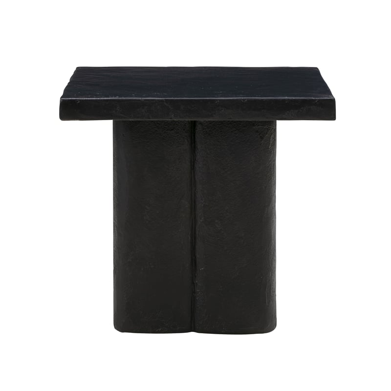 TOV Furniture Kayla Black Concrete Textured Side Table