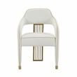 TOV Furniture Corralis Transitional Fabric Dining Chair in Cream/Gold