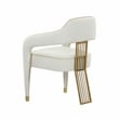 TOV Furniture Corralis Transitional Fabric Dining Chair in Cream/Gold