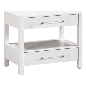 TOV Furniture Brandyss 26&quotW Engineered Wood Burl Nightstand in White