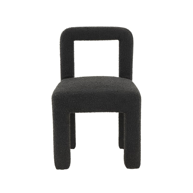TOV Furniture Hazel Fabric Boucle Dining Chair in Black Finish