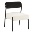 TOV Furniture Jolene Transitional Velvet Accent Chair in Cream Finish