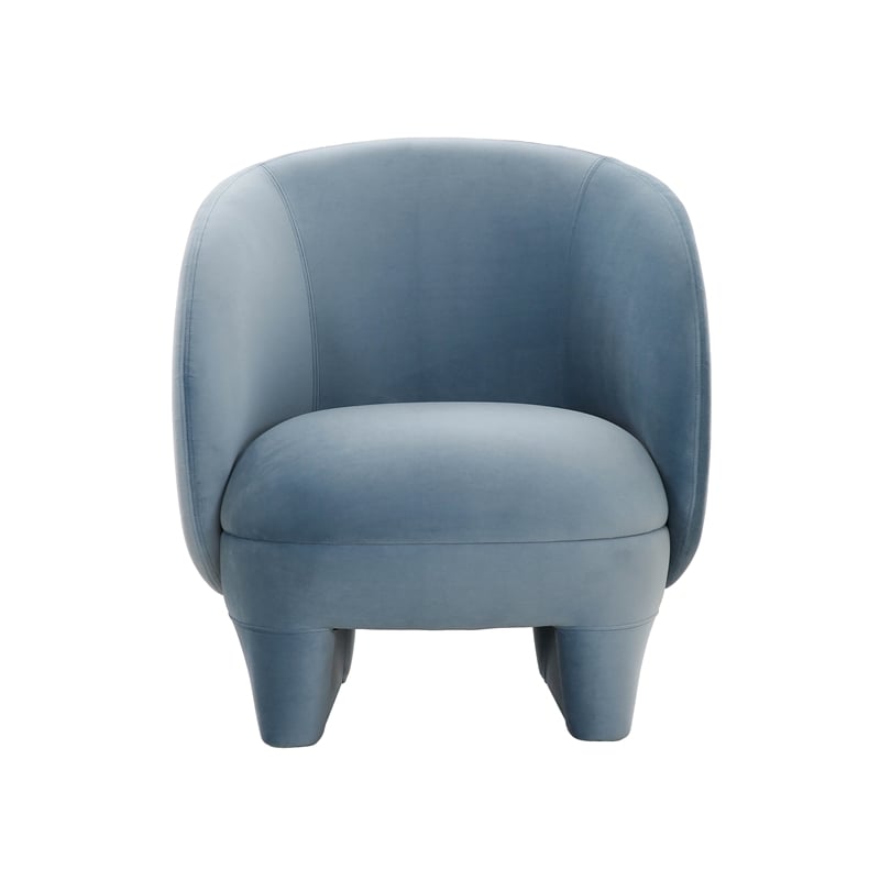 TOV Furniture Kiki Transitional Velvet Accent Chair in Blue Stone