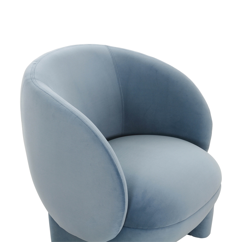 TOV Furniture Kiki Transitional Velvet Accent Chair in Blue Stone