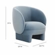 TOV Furniture Kiki Transitional Velvet Accent Chair in Blue Stone