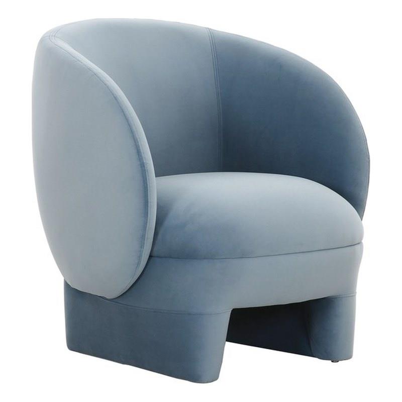 TOV Furniture Kiki Transitional Velvet Accent Chair in Blue Stone