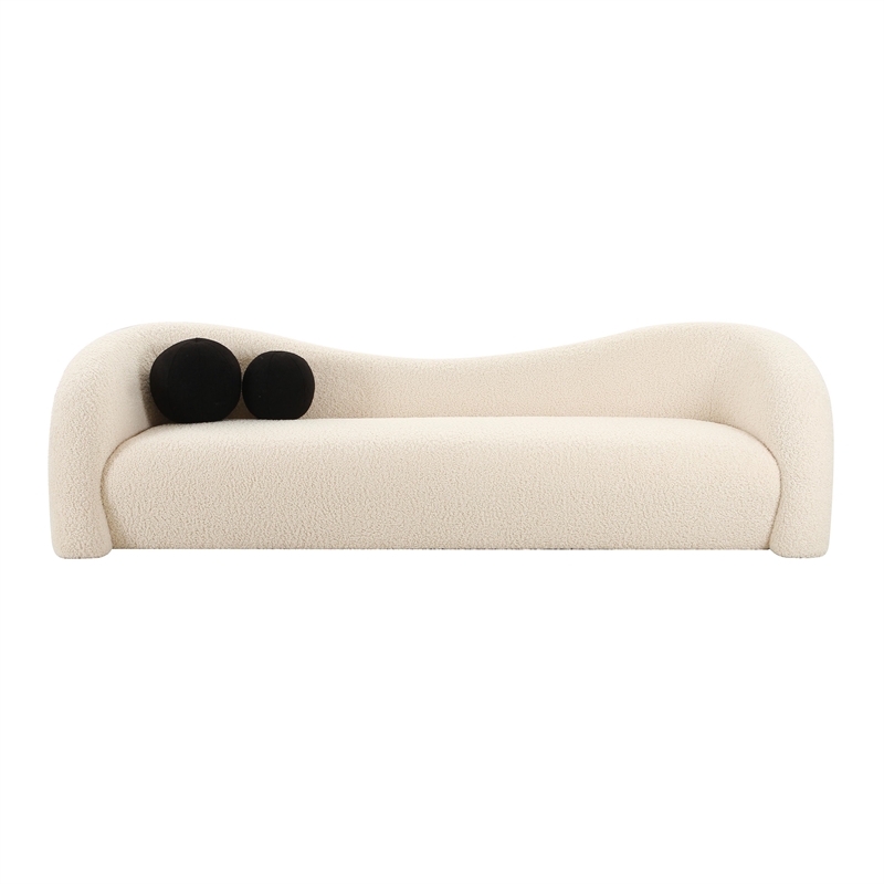 Leonie Beige Faux Shearling Sofa