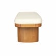 Ollie White Performance Boucle Wooden Bench