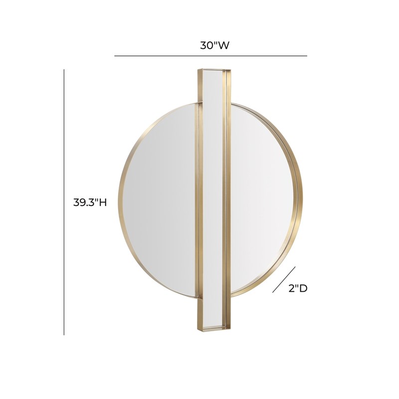 Carri Gold Round Wall Mirror