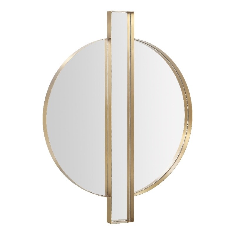 Carri Gold Round Wall Mirror