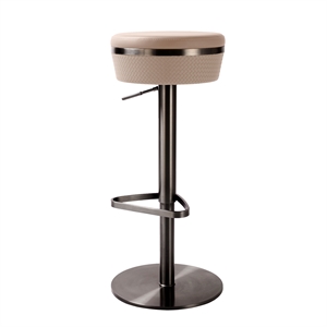 astro cafe au lait woven vegan leather adjustable stool