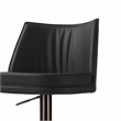 Gala Black Vegan Leather on Black Adjustable Stool