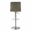 Paddy Light Grey Vegan Leather on Silver Adjustable Stool