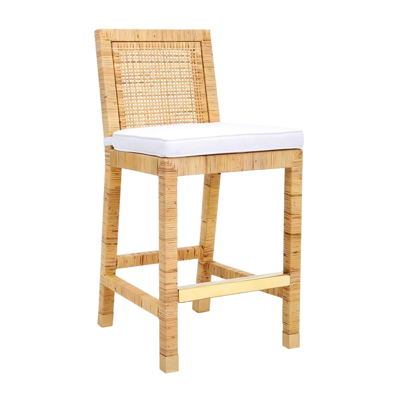 Amara Natural Rattan Veneer Counter Stool
