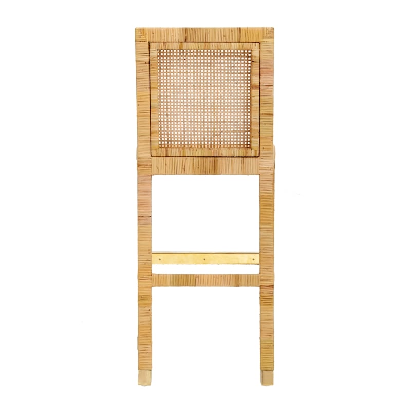 Amara Natural Rattan Veneer Counter Stool