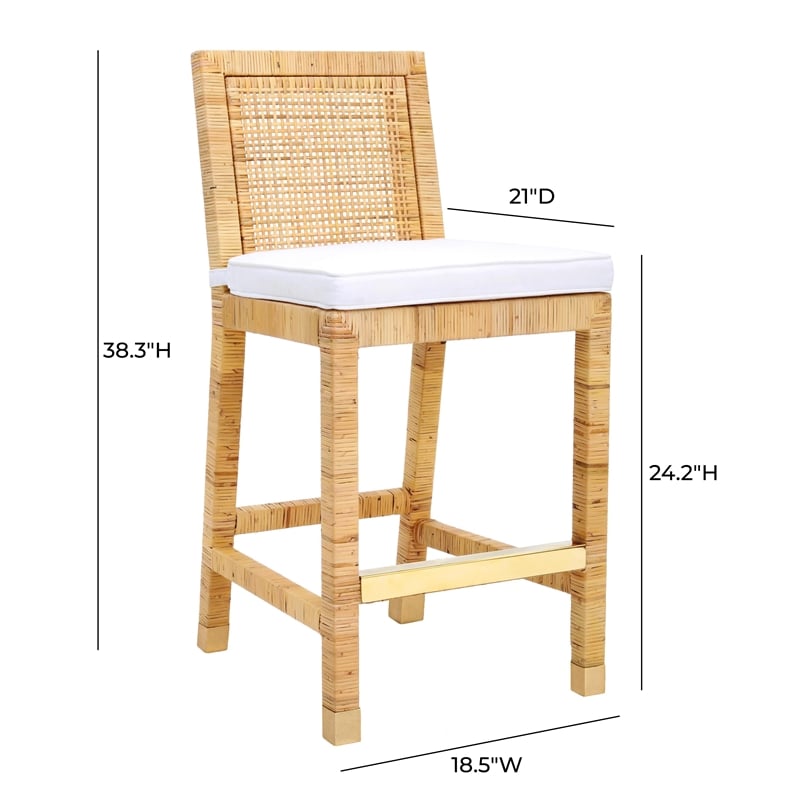 Amara Natural Rattan Veneer Counter Stool