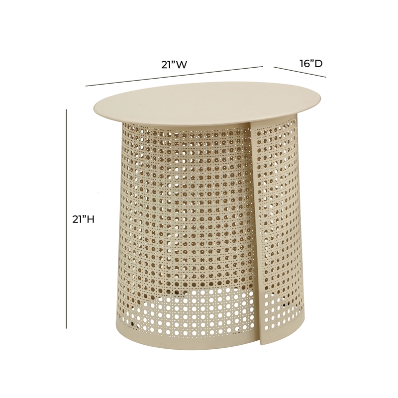 Pesky Eggnog Cream Iron Side Table
