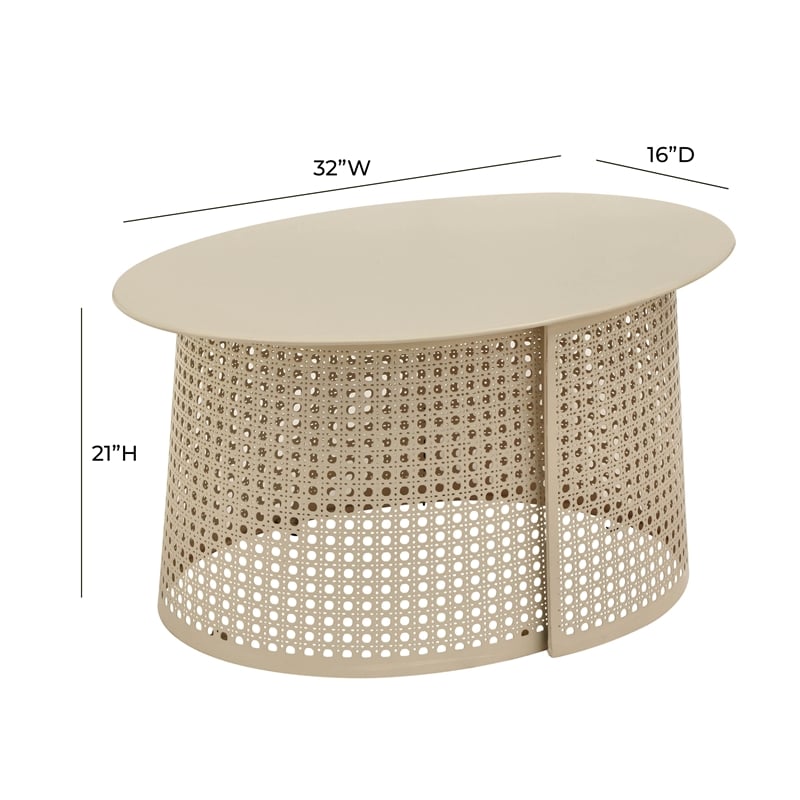 Pesky Eggnog Cream Iron Coffee Table