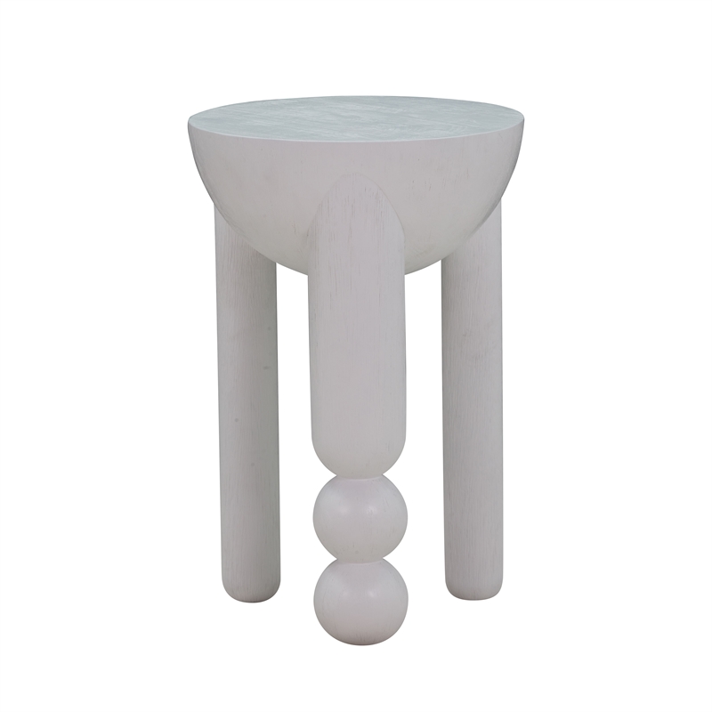 Morse White Wood Accent Table