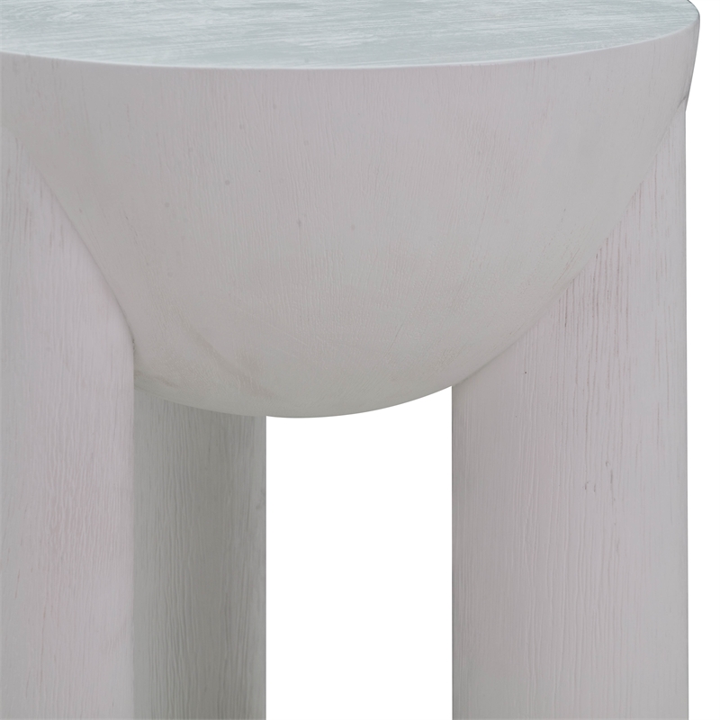 Morse White Wood Accent Table