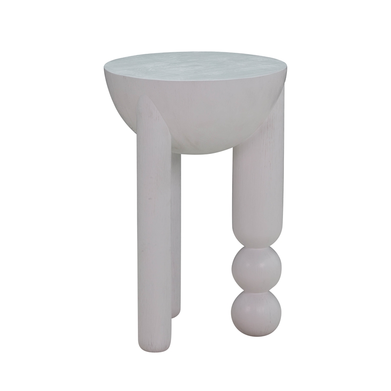 Morse White Wood Accent Table