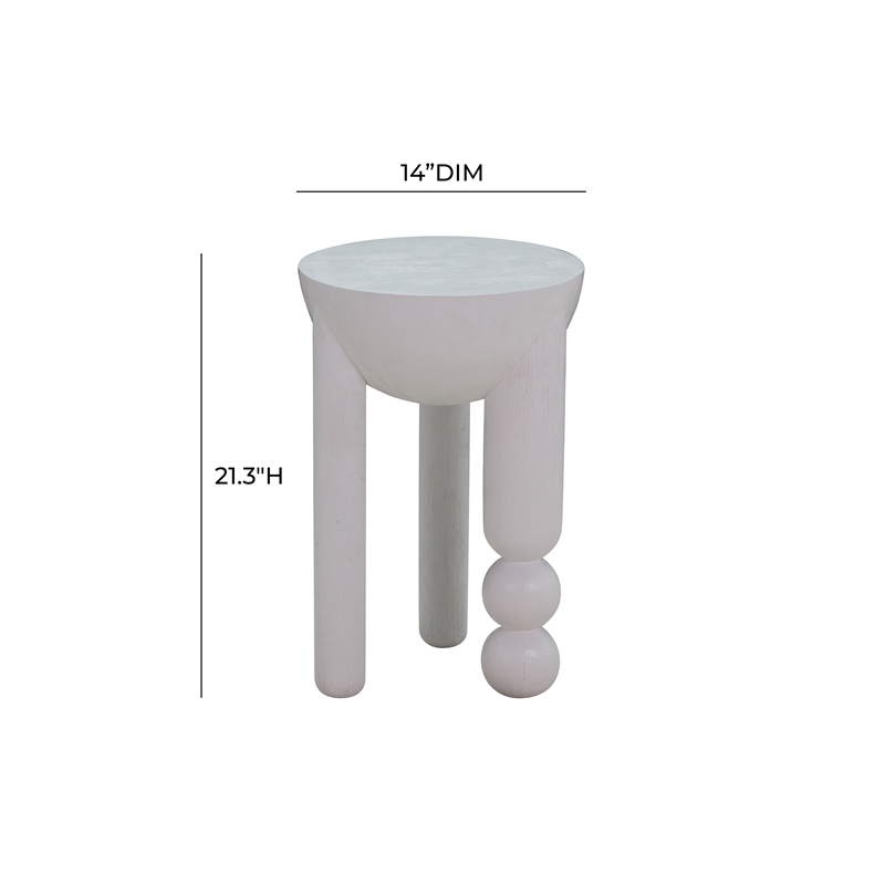 Morse White Wood Accent Table