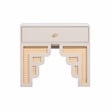 Suzie Cream & Rattan Nightstand