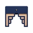 Suzie Navy & Rattan Nightstand