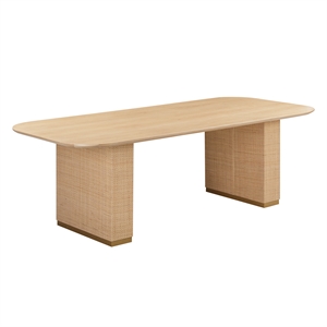 Akiba 96&quot Rectangular Wood Dining Table