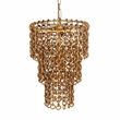 Nirsa Brass Chain Link 3-Tier Chandelier