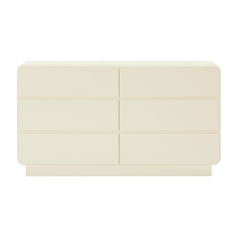 Sagura Cream 6-Drawer Wooden Dresser