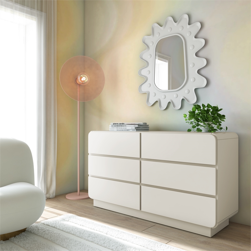 Sagura Cream 6-Drawer Wooden Dresser